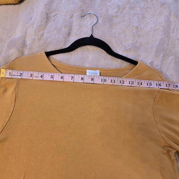 Cupio Momen's Mustard Yellow 3/4 Sleeve Tunic Top Size Medium - Picture 5 of 7